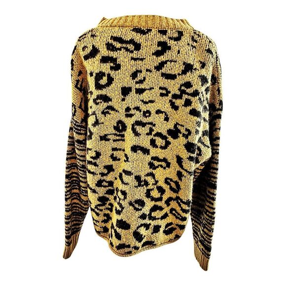 For The Republic Leopard Animal Print Pullover Sweater Size Medium - Picture 4 of 6